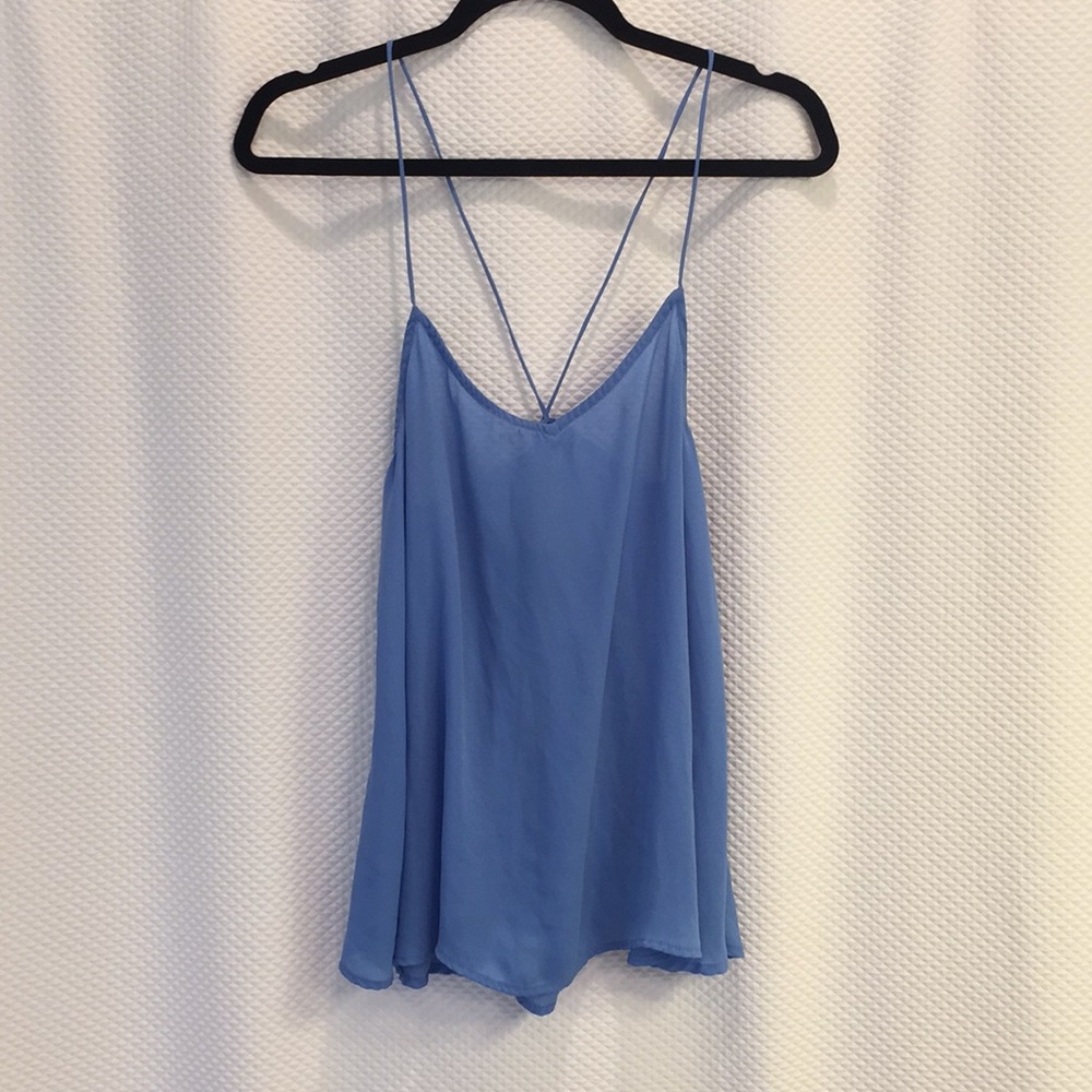 Baby blue V-neck tank top